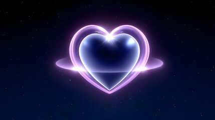 Fototapeta premium Glowing neon purple heart shape