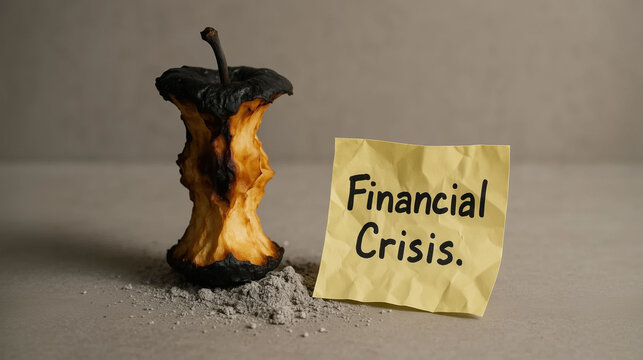 financial crisis message concept of  economic collapse poverty inflation recession  - Powered by Adobe
