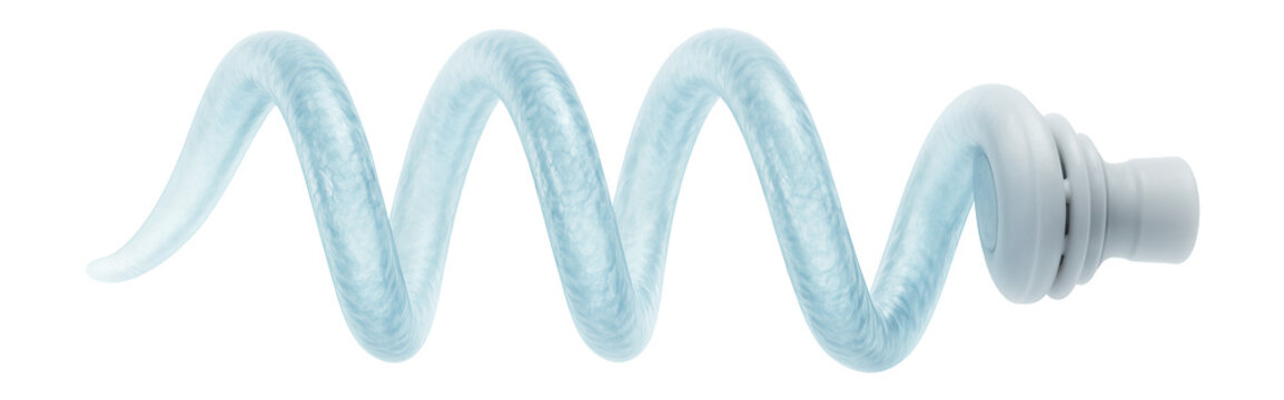 Bacterial flagellum with helical structure and detailed surface ridges