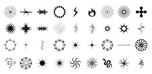 Retro futuristic elements for design.