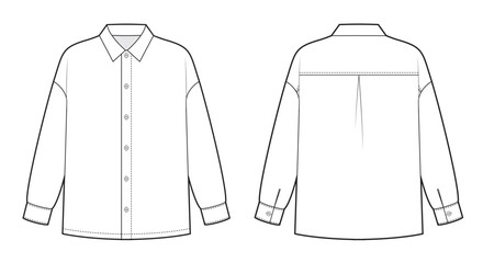 Fashion sketch of woamans classic shirt
