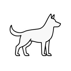 Fototapeta premium Outline icon of dog silhouette representing loyalty, companionship, and security