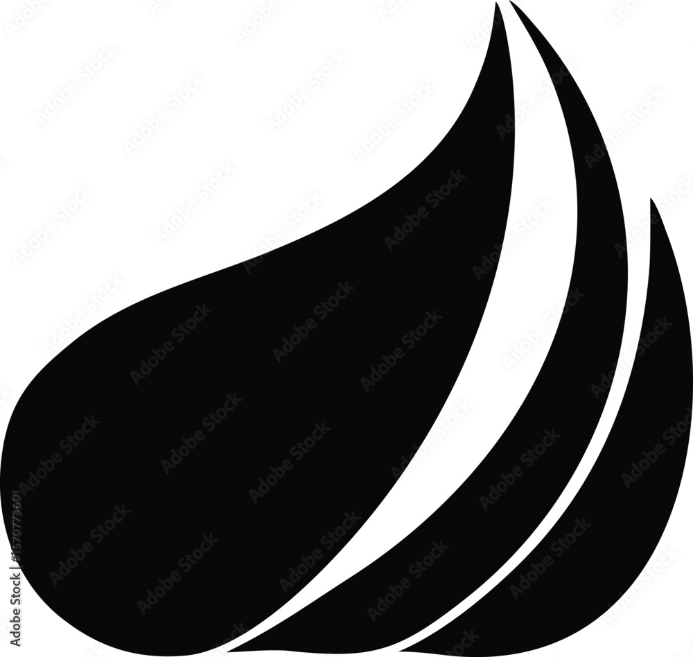 Poster abstract black and white graphic design featuring three curved overlapping shapes creating a sense o