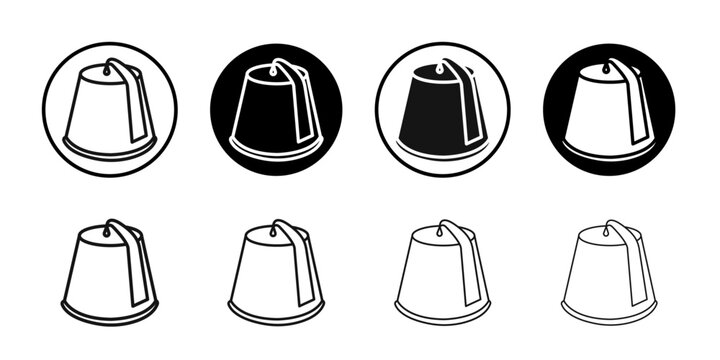 Fez hat icon simple vector isolated symbol