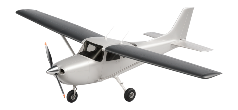 High-wing monoplane with fixed tricycle landing gear and single propeller engine