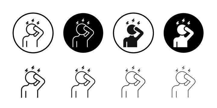 Headache icon simple vector isolated symbol
