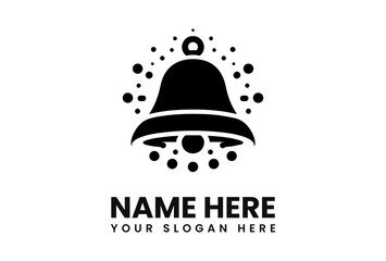 Modern minimalist bell logo design, featuring a stylized bell within a circular halo.