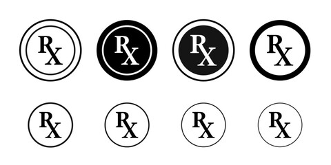 RX icon simple vector isolated symbol