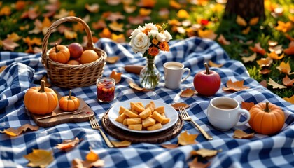 Naklejka premium Zero waste summer picnic setup outdoor park lifestyle image nature ambiance eye-level view eco-friendly celebration