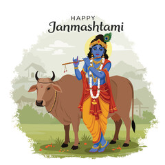 Happy Janmashtami festival poster