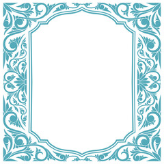 Decorative ornate retro floral blank frame template