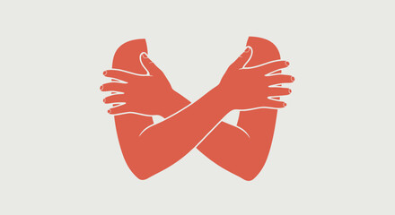 Obraz premium Self-Embrace: Arms and Hands in a Comforting Hug