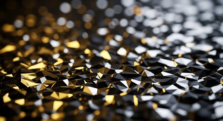Obraz premium Goldenlit obsidian polygon landscape texture