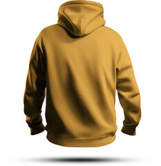 Mockup of yellow men's oversize hoodie 3D rendering, png, back view