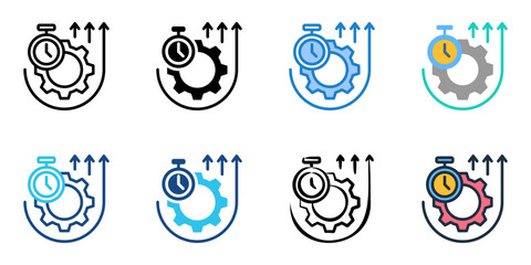 Efficiency icon set multiple style collection 
