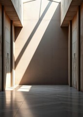 Obraz premium Undecorated wall made with generative ai Empty room interior design architecture blank design room striking structures clean lines geometric shapes dramatic angles play of light and shadow 