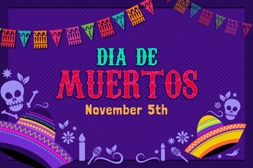 Background of Dia de Los Muertos translation of day of the dead traditional Mexican activities