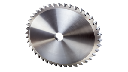 A sharp circular saw blade isolated on a white background