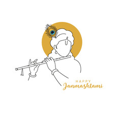 Happy Janmashtami festival poster