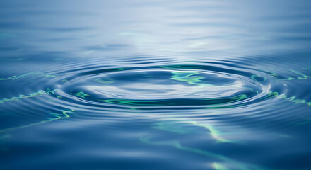 Tranquil Water Ripple Serene Surface Waves in Blue Tones for Calming Visuals and Aquatic Serenity