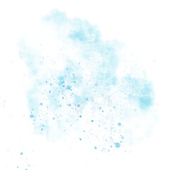 Background with abstract spots. Digital watercolor illustration. A pattern with transparent splashes, isolated on a white background. Stylization of the sky, clouds, water spray and the sea