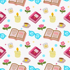seamless pattern with books ,back to school ,book ,cute