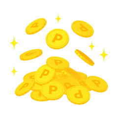 山になったポイント、コイン