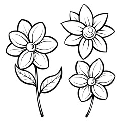 Obraz premium Simple Outline Flower Line Art
