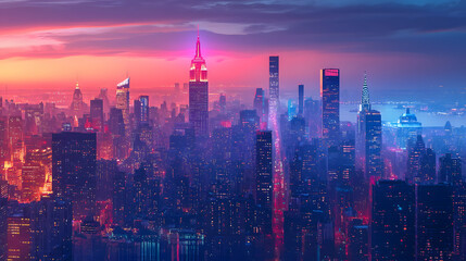 Obraz premium Modern cityscape, panoramic background