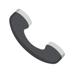 Classic Telephone Handset Receiver Icon Vector for Call and Contact Symbol