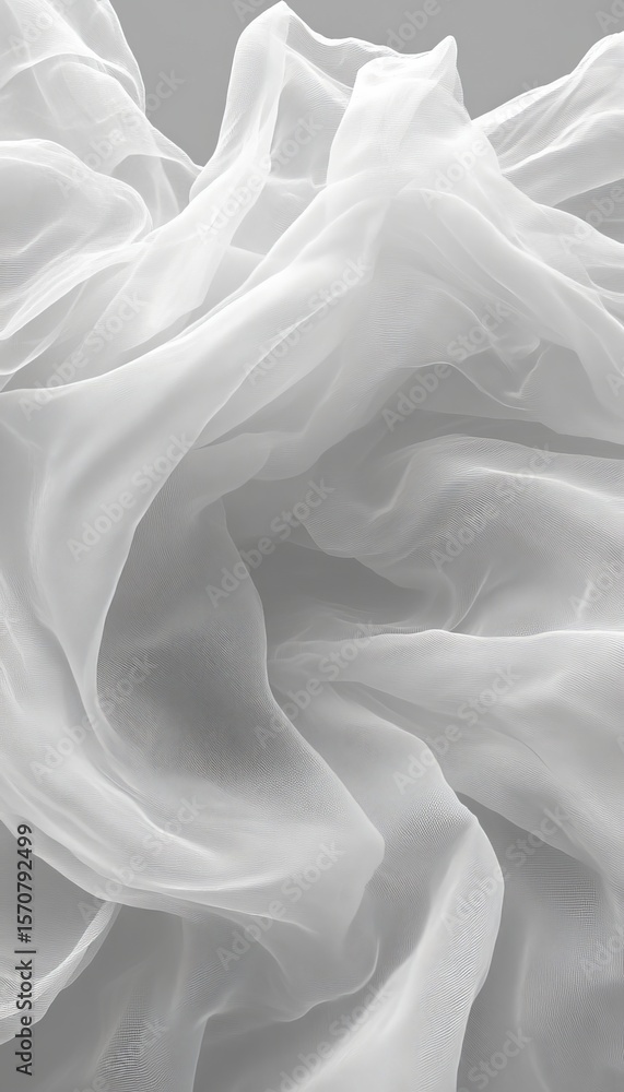 Poster dreamy serenity gentle waves of silk and fabric in muted tones creating a soft and elegant abstract