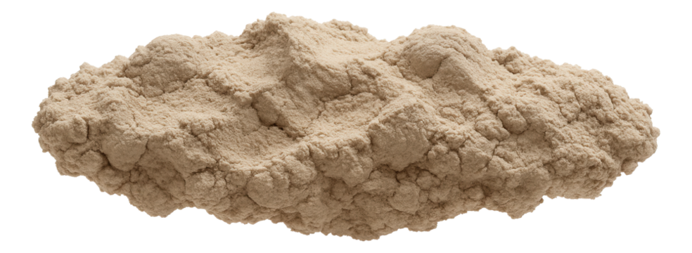 Soft, crumbly bentonite clay with light brown coloration and powdery consistency