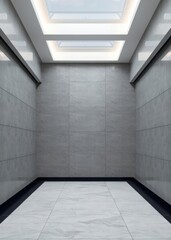Modern hall interior with empty gray wall Empty room interior design architecture blank design room