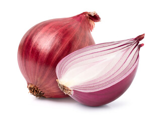 red onion isolated on white background