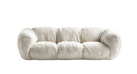 Cream faux fur couch