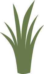 Simple Stylized Green Grass Clump Illustration on White Background