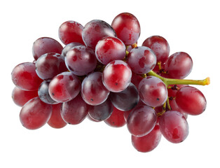 fresh red grapes isolated on white background.