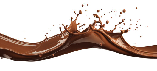 chocolate splash isolated on white background.