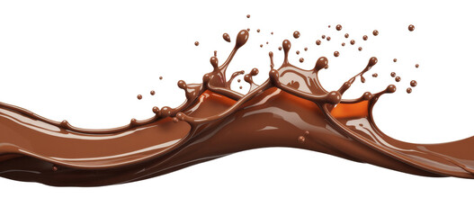 chocolate splash on transparent background