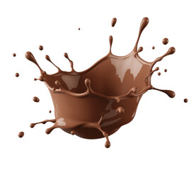 chocolate splash on white background.