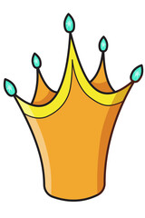 Cartoon Illustration of a Golden Crown