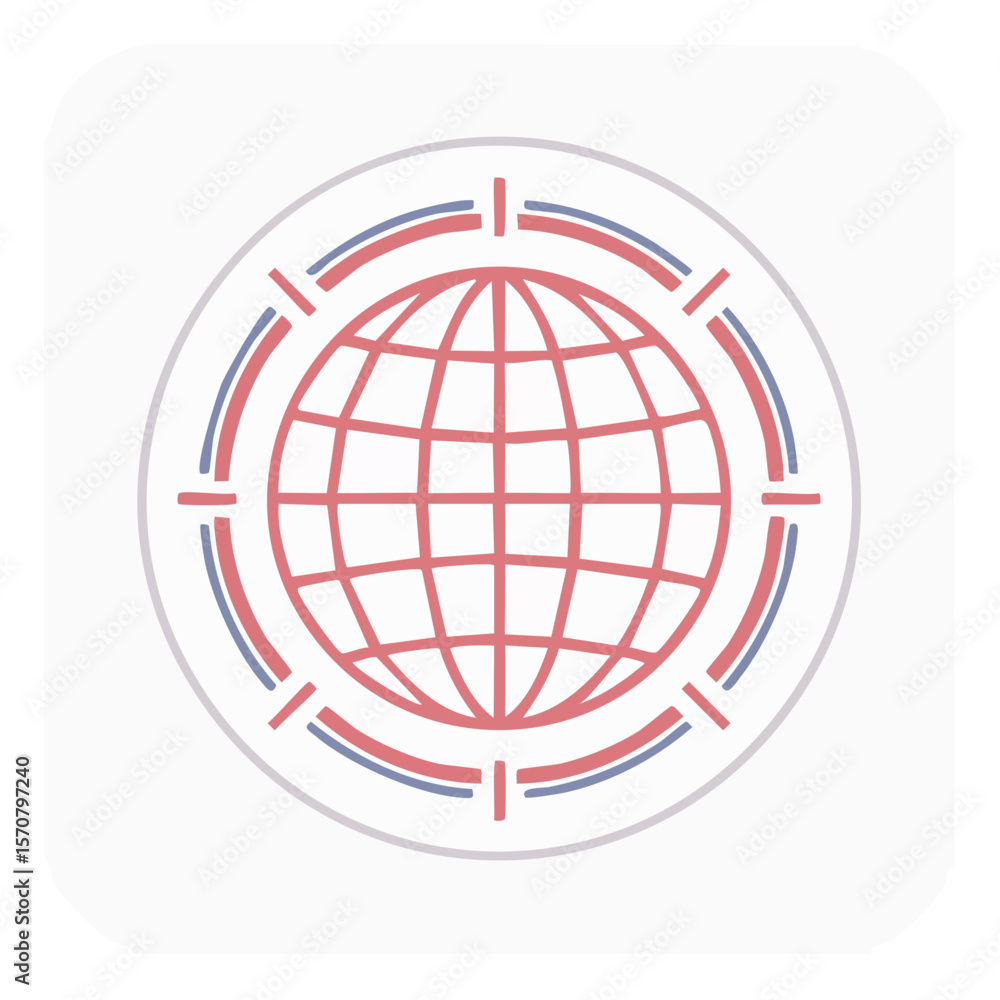 Poster globe icon world map global vector design global business network concept