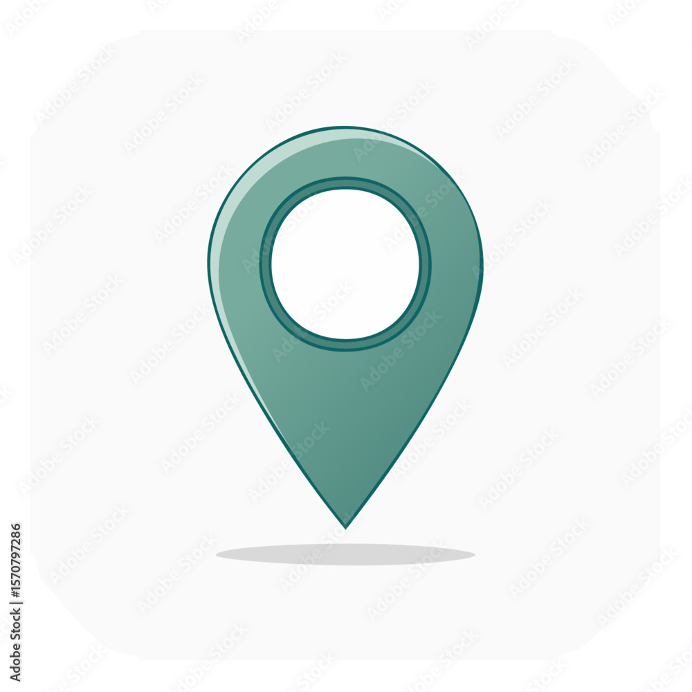 Poster teal location pin illustration simple map pointer vector graphic