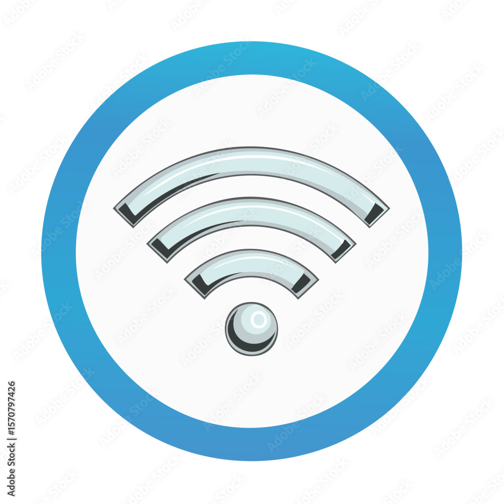 Poster stylized wifi signal icon wireless internet connection concept blue gradient circle symbol for conne