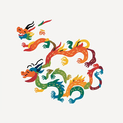 Obraz premium vector illustration of dragon