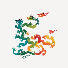 vector illustration of  dragon