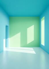 Blue and green backgroundempty room with wall Empty room interior design architecture blank design room