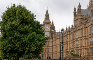 big ben and westminster hall in uk typical English weather