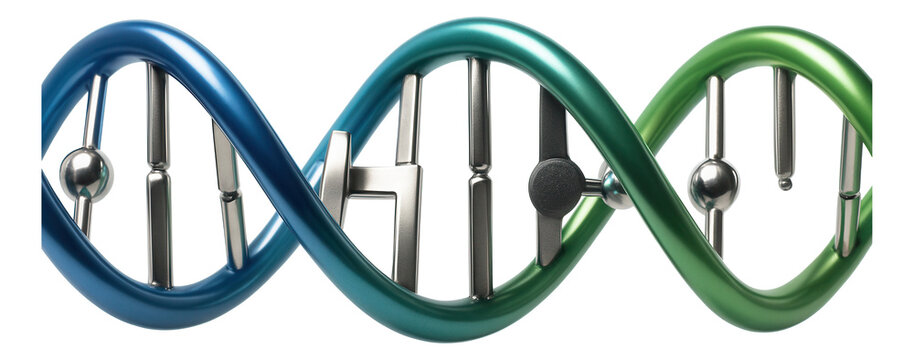 Depiction of a CpG dinucleotide sequence with a methylated cytosine in a DNA model