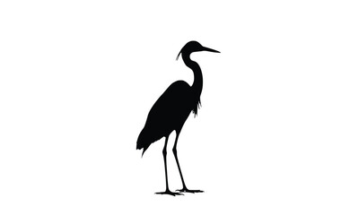 Fototapeta premium Striking heron silhouette is great for minimalistic designs, logos, and wildlife themed projects with its stark, clean aesthetic.